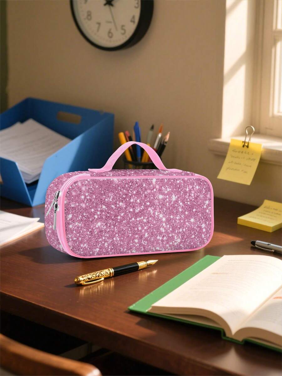 New Shark Pencil Case, Shark Fantasy Art Pencil Pouch, Zipper Compartment Polyester Pencil Bag, Animal Pattern Cosmetic Bag, Reusable Stationery, Back To School Supplies, Travel Makeup Bag, Suitable For Teenage Girls