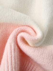 Women's Elegant Pink & White Colorblock Hooded Cardigan Sweater - Loose Fit Short Length With Front Button Closure, Soft Stretch Fabric, Cozy Fall Winter Jacket For Casual & Semi-Formal Outfits, Casual Attire, Comfortable Fabric, Stretchy Material, Stylish Knitwear, Office Wear - 粉色 - 查看 4