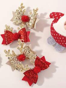 2/4pcs Shiny Antler Butterfly Hairpins, Suitable For Girls' Daily Accessories, Party Decorations, Holiday Gifts, Mother's Day Gifts