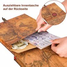 OUR ADVENTURE BOOK Ein Abenteuerbuch-Scrapbook-Fotoalbum, Reisetagebuch-Set im Retro-Stil mit geprägtem Briefumschlag für Paare, Erinnerungsbuch für Jahrestage, Hochzeiten, Geschenke zum Valentinstag