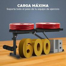 Banca de Pesas Profesional 300 kg – 3 Niveles (Plano, Inclinado, Declinado) + Soporte para Piernas – Estructura de Acero Reforzado, Ideal para Press Banca y Abdominales - Maryland - Ver 10