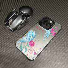 Funda de Teléfono con Patrón de Mariposa Rosa IMD Láser para iPhone 16 Pro Max 15 Pro 14 Plus 13/12/11, Duradera y a Prueba de Golpes, Estilo Básico de Moda, Protección de Borde de Lente Elevada, Adecuada como Regalo para Hombres, Mujeres y Adolescentes - Colores mixtos - Ver 8