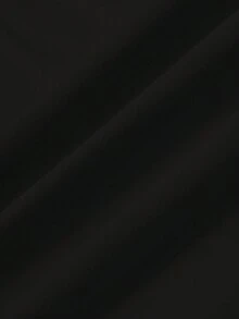 ملابس علوية أساسية ذات كم طويل وياقة عالية، بخط رفيع، سميكة وذات بطانة حرارية، لون أسود، لموسم الخريف والشتاء، قطعة واحدة - الأسود - مشاهدة 7