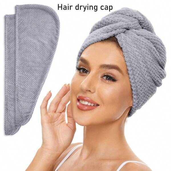 1pc Thickened Hair-Drying Towel, Hair Care Cap, Premium Quick-Dry, Super Absorbent, Ultra-Soft And Comfortable Hair Towel, Suitable For Frizzy, Curly, And Damaged Hair. Can Be Worn While Doing Makeup, Skincare, Essential For Bathroom, Home, Travel, And Gym. Helps Prevent A Cold Head From Wet Hair In Winter. 1pc Black Glossy Headband