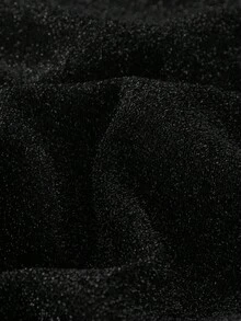 Elegant Formal Party Sequin Dress, Off Shoulder, Cinched Waist, Slit, Green Midi Dress - Black - View 6