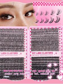 800/640/160 Clusters D Curl Individual Eyelashes, 0.07mm Thick, 9-16mm Mixed Length Eyelashes, DIY False Eyelashes At Home, Eyelash Clusters For Cartoon Lashes Daily Makeup, Lash Clusters, Lashes, Fake Lashes