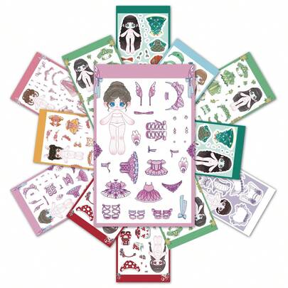 8/16pcs Energetic Long Leg Doll Stickers, Cute Vinyl Stickers Suitable For Water Bottles, Laptops, Luggage, Phones, Parties, Gifts, Also Suitable For Teenagers To Collect