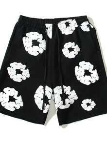 Foam Donut Printed Kapok Short-Sleeved Casual T-Shirt Cover For Men WomenNew Style - Black and White - View 1