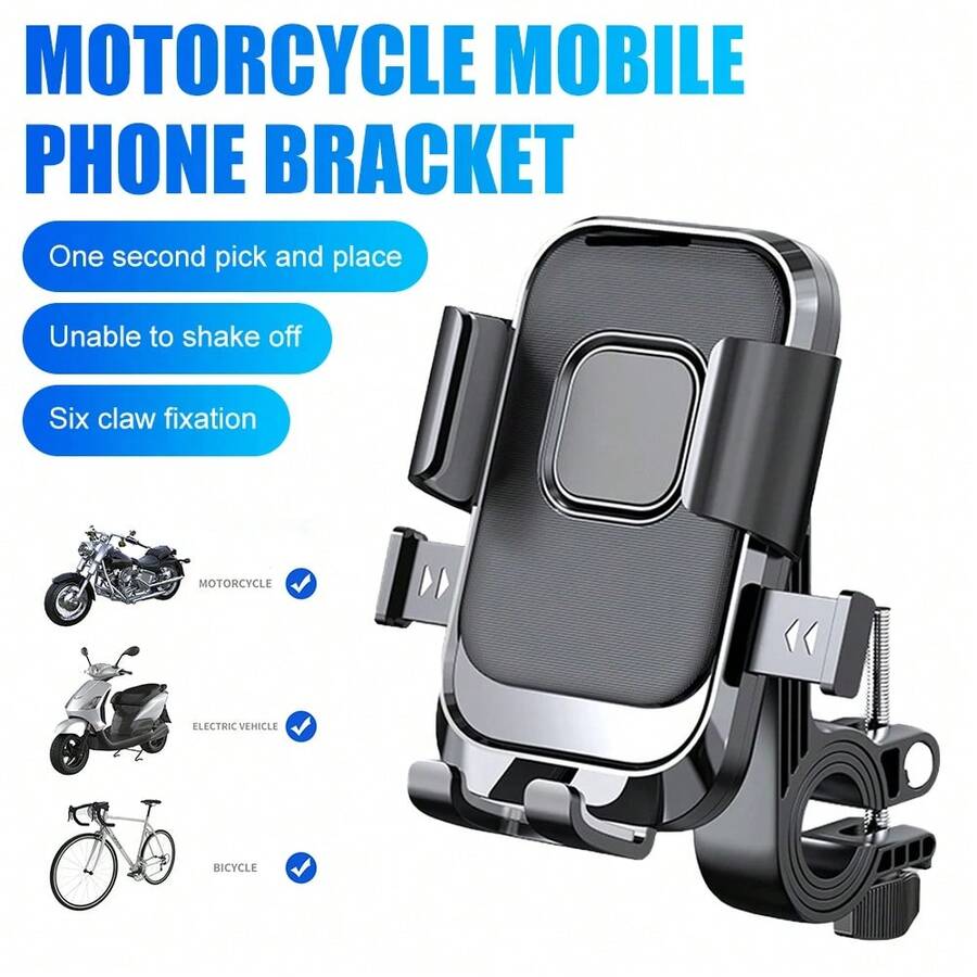 1pc Electric Bicycle/Motorcycle Phone Holder, Anti-Shake Phone Navigation Mount - Multicolor - View 1