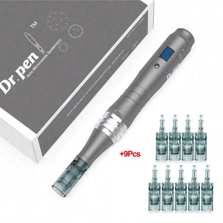 Dr.pen Dr Pen Ultima M8 专业微针笔，Ultima M8 美容仪，面部美容电器，美容微针工具套装（包含 10 支 16 针/36 针/圆形纳米针），USB 可充电 380mAh 电池，面部和身体护理工具套装，女士完美礼物