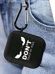 [Separate Design] New Fashion Graphic Protective Case Suitable Compatible With Airpods 4th Gen, Pro 3/1/2, 3rd Gen, Pro 2 - Soft TPU Wireless Earphone Protective Case, Perfect Gift For Family And Friends - Black - View 3