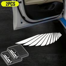 Multi-Pack Car Battery Powered LED Welcome Lights - Universal Car Door Decorative Atmosphere Lights - Suitable As Halloween, Valentine's Day, Thanksgiving, Christmas Gifts - Easy To Install, Personalized And Practical. - Bright Black - View 24