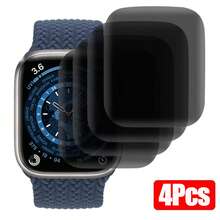 4pcs Anti-Spy Privacy Protection Soft Film, Smartwatch Ultra-Thin Hydrogel Waterproof Shock-Absorbing Screen Protector Compatible With Apple Watch Ultra 49mm 45mm 44mm 42mm 41mm 40mm 38mm, Series 11/10/9/8/7/6/SE 5 4, Anti-Scratch, Smooth Touch, Full Coverage, Anti-Drop