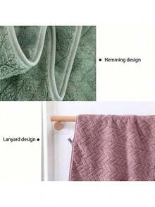 17-Piece Purple Pink/Bean Green/Dark Gray Cotton Towel Set (9 Washcloths + 6 Hand Towels + 2 Bath Towels) Bonus 2 Bath Sponges (Random Color)- Ultra Soft Absorbent, Quick Dry For Bathroom, Hotel & Home Essentials, - màu xanh lá - Xem 2