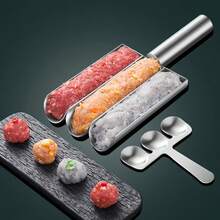 1set Stainless Steel Rice-Meat Dumplings And Deep Fried Bean Paste Maker Set - Anti Stick, Multi-Function Kitchen Tools, Perfect Shaping Crushed Beef Meatball And Rice Frozen Cake - Silver - View 4