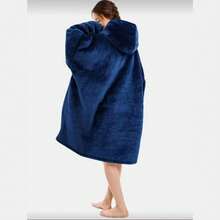 2025 New Wearable Hooded Blanket, Double-Sided Flannel With Pockets, Slouchy Blanket Thick Long Sleeve Jumpsuit Blanket, Soft & Warm, Suitable As Gift For Men And Women - Multicolor - View 4