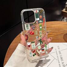Funda de teléfono a prueba de golpes Funda de teléfono: Collage estético verde de vibración italiana Funda de teléfono transparente para iPhone 17 16 11 15 14 13 12 Pro Max Air Plus Funda de teléfono Regalos para mujeres y adolescentes Funda de teléfono suave y ligera a prueba de golpes - 1 pieza - Ver 1