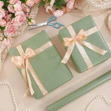 17.0 Inch X 118.11 Inch Green Wrapping Paper Roll, Suitable For Weddings, Parties, Birthdays, Holidays - Mouse Green - View 7