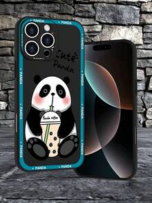 Lujo Ligero, Estilo y BellezaCubierta de Panda CuteFunda de Teléfono de Textura Mate Negra, Compatible con 17PROMAX, 17PRO, 17Air, 17, 16PROMAX, 16PRO, 15PROMAX, 15PRO y Todos los Modelos, Im - Negro - Ver 3