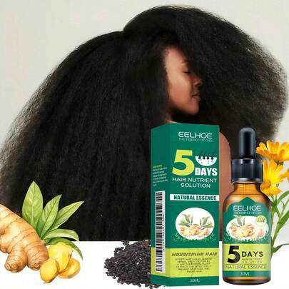 30毫升生姜精油生物素护发精华液 - 生姜护发精华液，5天生姜滋养头皮按摩，适用于所有发质，保湿护发，情人节和母亲节完美礼物，男女通用