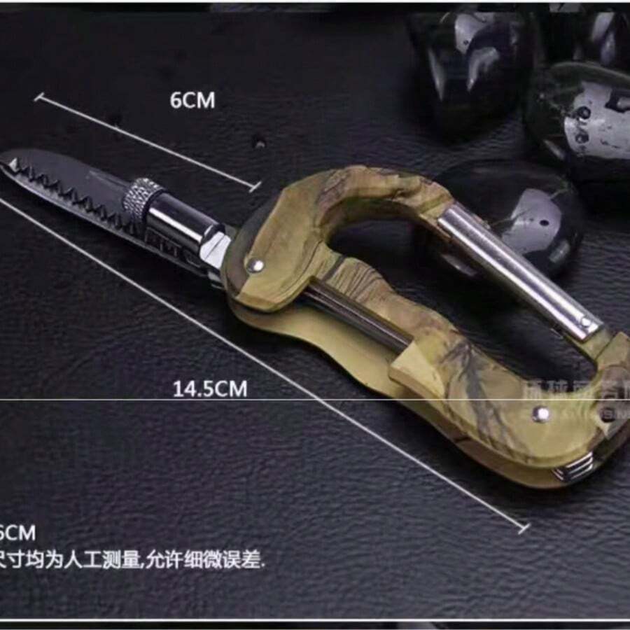 NAVAJA mosquetón multiherramienta,llavero mosquetón,NAVAJA DE BOLSA PLEGABLE, - #OJOS24-1003 - Ver 1