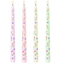 10 Inch Print Taper Candles Set Of 4 Unscented Less Long Tall Cone Candle For Mother's Day Beach-Themed Decor Relaxation And Meditation{Inchcolor_nameinch:InchTulipsinch,Inchsize_nameinch:Inch10Inch-4Countinch} - Tulips - 查看 1