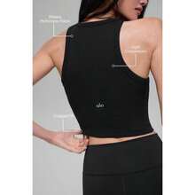 Alo Yoga Goddess Ribbed Go-To Tank - Macadamia |  | Pilates Set - màu đen - Xem 2