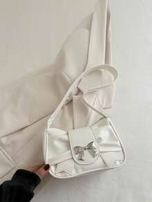 Túi đeo vai thời trang Cloud Folded Plain Bowknot All-Match, Món quà hoàn hảo cho ngày lễ tình nhân dành cho cô ấy, Lựa chọn quà tặng Valentine tuyệt vời nhất từ trước đến nay - trắng - Xem 6