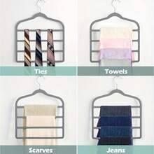 4-Tier Space Saving Clothes Hanger | Durable Plastic Multifunctional Storage Rack, Can Store Scarves, Ties, Skirts, Pants - Non-Slip Seamless Design, Ideal For Dorms And Closets, Clothing Organization, Closet Organization, Fashionable Hanger Design, Non-Slip Structure - Multicolor - View 7