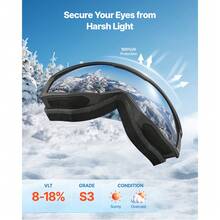 Ski Goggles, Cylindrical Lens With Orange Revo Coating, OTG Anti Fog Snow Goggles For Men Women Youth, TPU Frame & Ventilation Structure, Suitable For Skiing, Skating, Snowboarding, Cycling - framed black cylinder orange - 查看 3