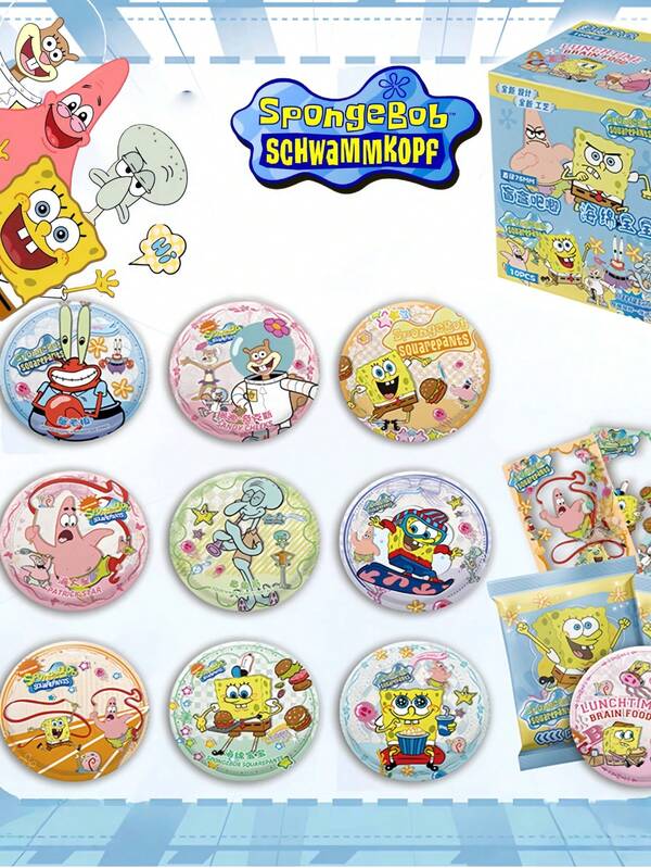 SPONGEBOB SpongeBob SquarePants, 10pcs, Patrick Star, SpongeBob SquarePants, Mr. Krabs, Various Animation Character Series Bar Chi, Badge Blind Box Blind Drawing Tinplate Bar Chi Surrounding Millet, Exquisite Holiday Gifts, Surprise Gifts For Girls And Boys, Parties, Get-Togethers, Holiday Decorations, Exquisite Holiday Gifts, Mysterious Blind Boxes, A Random Piece