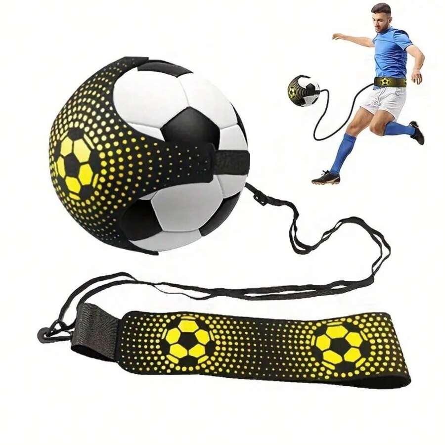 1 buah Tali Latihan Sepak Bola/Bola Voli/Rugby Warna Kuning, - Bola Sepak Tahan Lama untuk Remaja dan Dewasa, Desain Genggam Portabel, Cocok untuk Latihan Sendiri, Meningkatkan Kontrol dan Akurasi Bola, Alat Bantu Latihan Menendang - MultiWarna - View 1