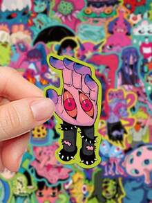 50pcs Creative Abstract Sticker Set For Diary, Notebook, Phone Case, Laptop, Skateboard, Luggage, Water Bottle Decoration,School Supplies,Back To School - Nhiều màu - Xem 6