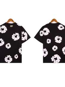 Foam Donut Printed Kapok Short-Sleeved Casual T-Shirt Cover For Men WomenNew Style - Đen và trắng - Xem 3
