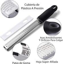 Estilo3PK Rallador de queso de acero inoxidable, Rayador de cocina profesional, Rallador de limon, Rallador de cítricos,Adecuado para queso, limón, ajo, jengibre, chocolate, verduras, frutas.Versión mejorada - 1 - Ver 3