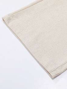 加大码男士灯芯绒宽松直筒裤，纯色休闲街头风长裤，适合春秋季穿着 - 杏色 - 查看 5