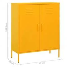 vidaXL Lagerschrank Senfgelb 80x35x101,5 cm Stahl - Gelb - Übersicht 9