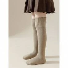 1 双儿童厚羊毛过膝袜，羊毛腿套，女童袜子，秋冬 - 彩色 - 查看 19