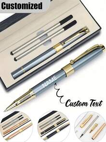 Custom Metal Signature Pen - Customizable With Name Or Logo, Elegant Gift Box Included,Perfect For Office, Birthday,Customized Personalized Wedding Gifts - Multicolor - View 1