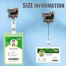 Snowflake Badge Reel Retractable Alligator Badge Clip Blue Glitter Badge Reels Xmas Badge Holder Doctor Nurse Hospital Worker Teacher Student Id Card Decoration - 聖誕徽章捲軸 15 - 查看 3