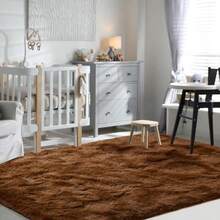 Terrug - Alfombras esponjosas para sala de estar recámara alfombra de área de café de 5 x 7 pulgadas alfombra lavable de felpa súper suave mullida antideslizante linda alfombra moderna para - C y f - Ver 4