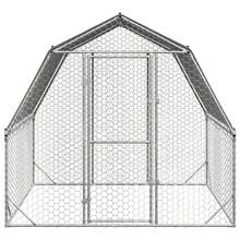 vidaXL Hühnerstall Mit Dach 2,5x2x2,25 M Verzinkter Stahl - Argento - Visualizzare 3