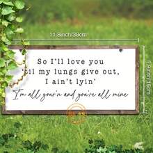 1 Piece Country Farmhouse Wooden Hanging Sign - "So I Will Love You Until My Heart Stops" - Genuine Bedroom Wall Art, Vintage Home Decor, 5.9x 11.8inch , With Twine Loop For Display, Vintage Home Decor Christmas Ornament - Nhiều màu - Xem 4