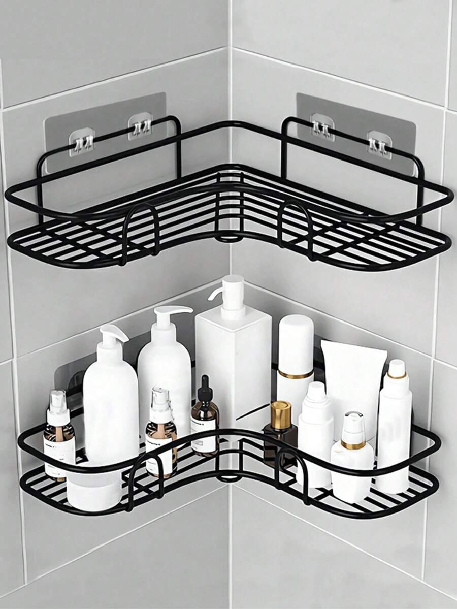 1pc Bathroom Shelf, Shower Caddy Rack, Bathroom Kitchen No Punching Triangle Storage Rack,Punch-Free Bathroom Storage Rack, Kitchen Storage Utensils, Room Decorations, Can Be Used To Store Cleaning Brushes, Cleaning Cloths, Cleaning Agents, Etc., Suitable For Kitchens, Restaurants, Parties, Gatherings, Gifts For Friends, Family Gifts, Christmas Decoration Gifts., Home Decoration, Christmas Gifts, Home Gifts, Room Decoration