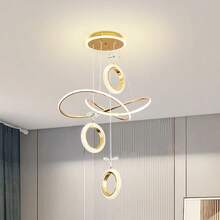 Modern Luxury New Crystal Flower Pendant Light For Bedroom, Dining Room, Living Room, LED Hallway, Staircase, Bar Counter Ceiling Light Fixture, Home Decor - Gold - View 9