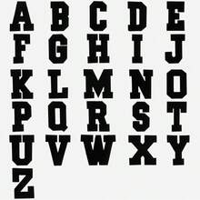 1/26pcs Chenille 2.8 Inch Letter Iron-On Patches, Suitable For Repairing Jeans, T-Shirts And Other Clothing, Letter Patch Badges - Black - View 15