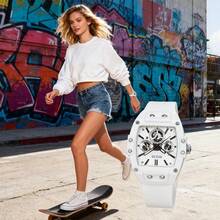 Guess Phoenix GW0203G6 Multifunktions-Herren-Quarzuhr mit gelbem Silikonarmband und schwarzem Tonneau-Zifferblatt, Lässig-Uhr für den täglichen Street-Style, sportlichen Stil, stilvolles Geschenk für Männer und Freund