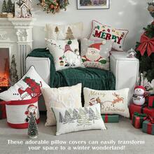 Pillow Covers, 12x20'' 1PCS Soft Pellet Velvet Embroidery Trees Brown White Decorative Lumbar Pillow Cover With Tassel Luxury Throw Pillow Bed Home Living Room, Olive Green, Holiday Decor - 8棵聖誕樹 - 查看 6