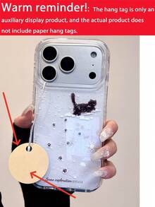 Ốp lưng điện thoại hình mèo dễ thương dạo bước phong cảnh mùa đông, tương thích với các dòng máy 17 Pro Max, 17 Pro, 17 Air, 16, 15 Pro Max, 14 Plus, 13, 12 Pro, 11. Ốp bảo vệ mềm mại đáng yêu. - trắng - Xem 5