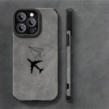 Estilo de Negocios Funda de Teléfono de Papel Avión Simple Patrón de Alta Gama para iPhone 16ProMax/15Pro/14Plus/13/12/11/7/8Plus/X/XR/XsMax Diseño de Moda Resistente a los Golpes Cubierta Protectora de TPU Cuero Sintético - Colores mixtos - Ver 4